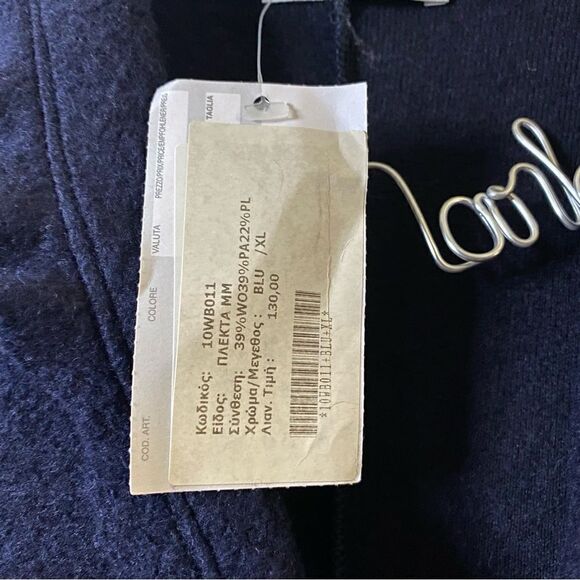 Nara Maglie Navy Wool Blend Cardigan With Tortoiseshell Buttons NWT Size X-Large - Picture 15 of 16